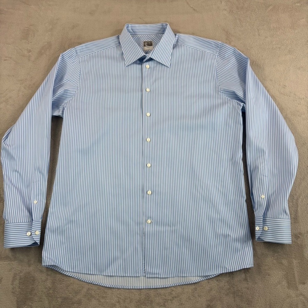 ETON DnA Contemporary Dress Shirt in Blue Striped Buckingham Men 46 18 Designer